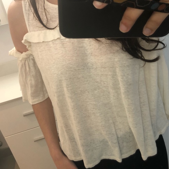 White off the shoulder blouse from Anthropologie - Picture 3 of 6